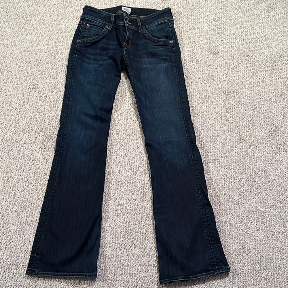 Hudson Jeans Signature Petite Bootcut Size 27 Dark Wash Denim Flap Pockets